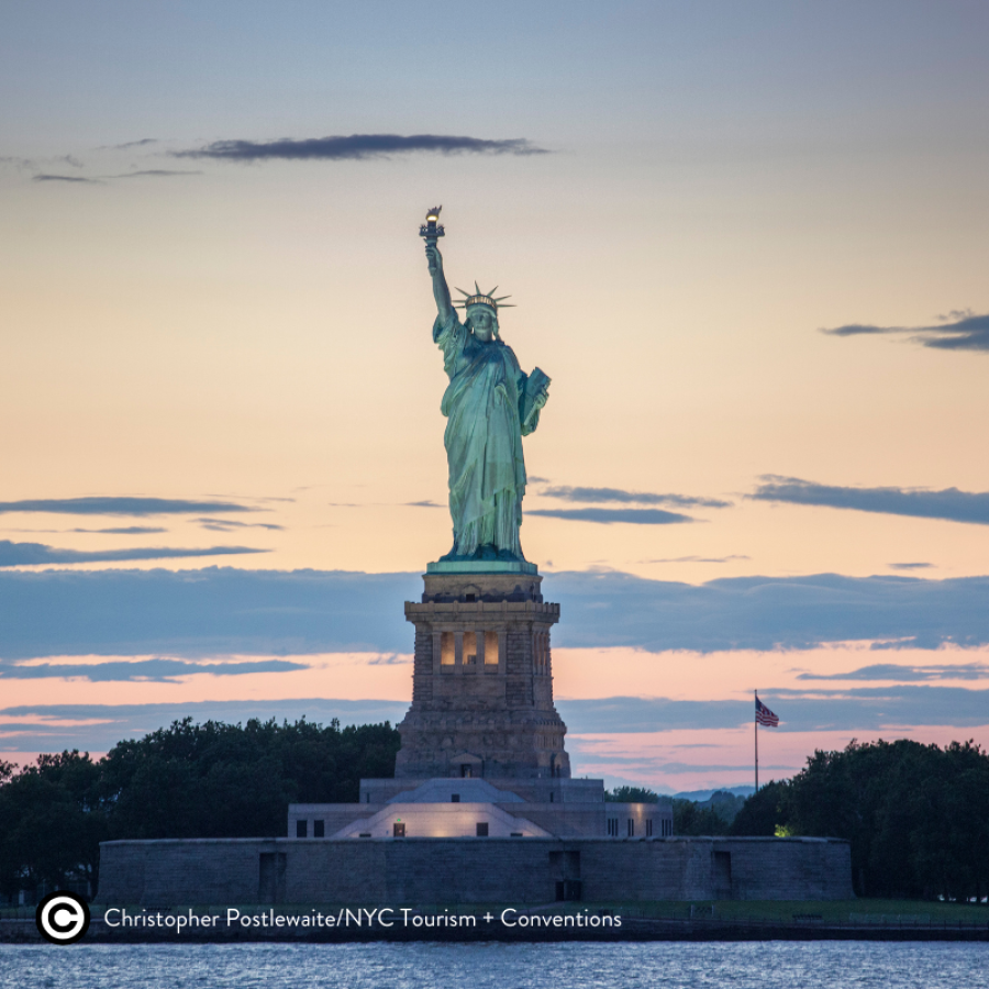 Statue at Sunset Cruise (New York)